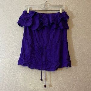 Arden B purple strapless blouse